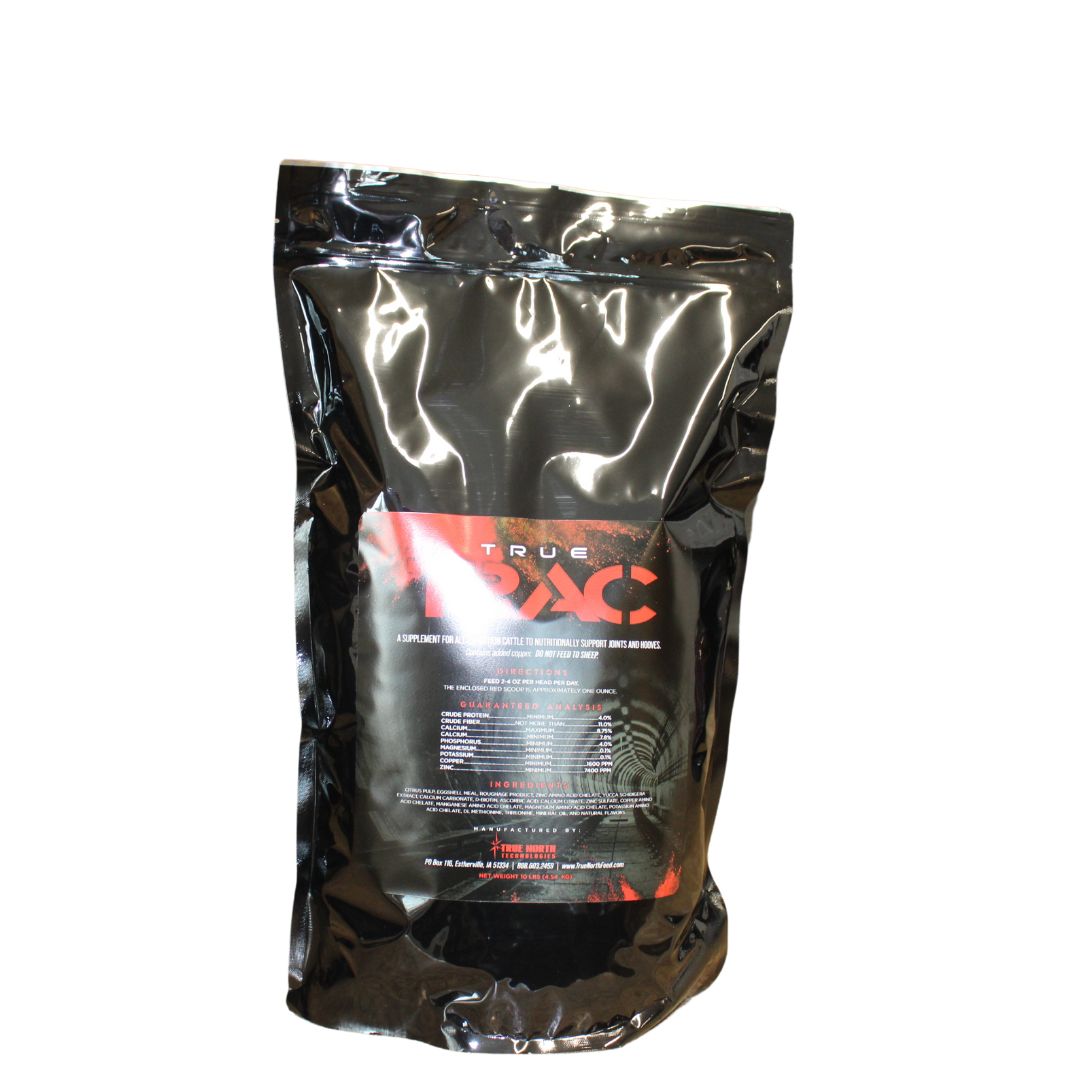 TrueTrac Cattle joint supplement is specifically designed for show cattle. It is the joint supplement that stinks and works.